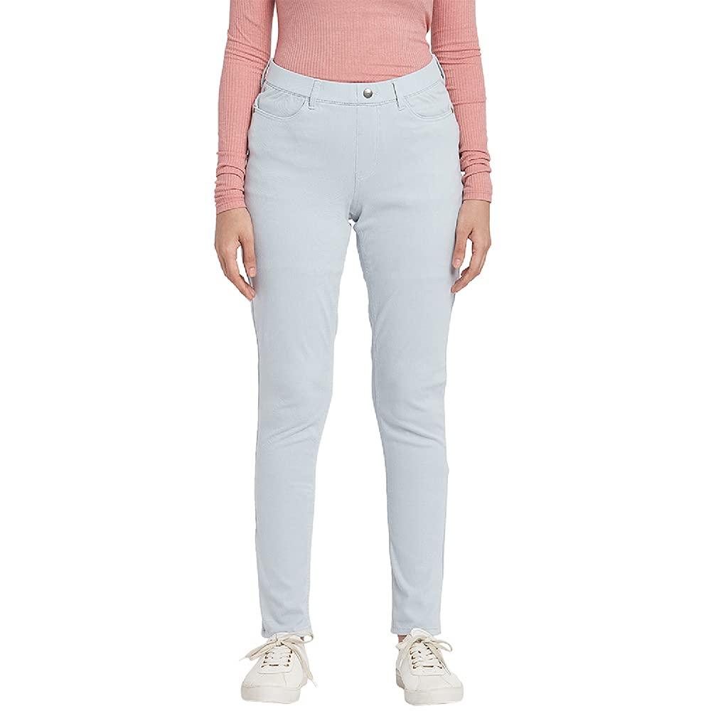 GO COLORS Women's Skinny Mid Rise Pants (LJ03-AQUA72_Aqua_XL), Blue