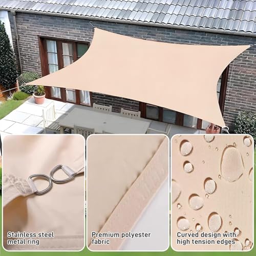 Tenda parasole impermeabile, in tessuto Oxford resistente, per esterni, per giardino, patio, pergola, balcone e feste, protezione UV, facile installazione, ideale per l'estate
