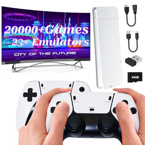 Retro Gaming Console 4K HDMI Game Stick Portátil Consola de Juegos integrada 20000 Juegos con Controlador inalámbrico 2.4G, Plug and Play Consola Retro, Regalos para niños Adultos