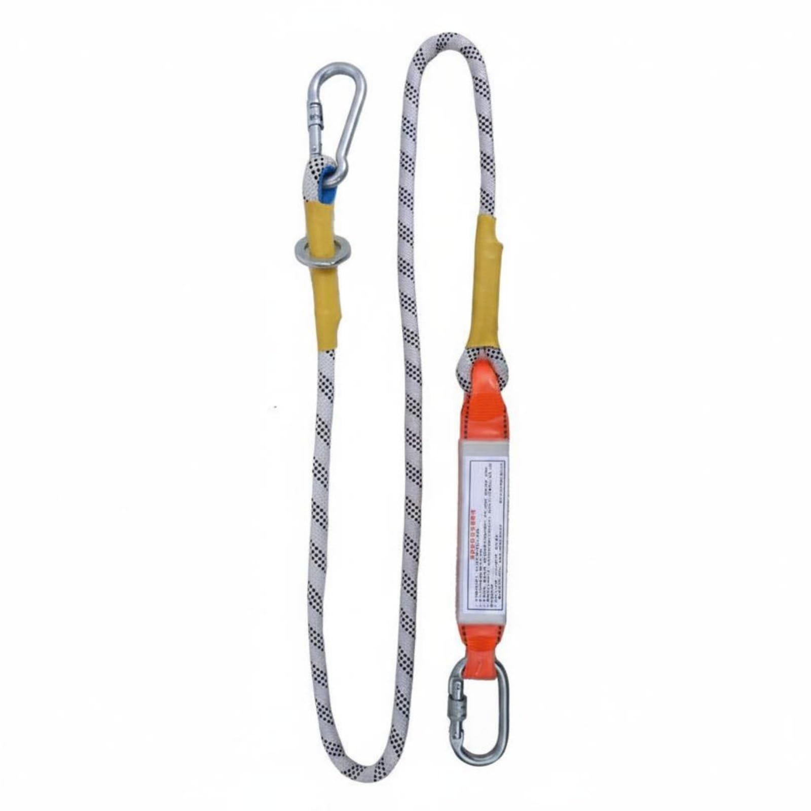 MERIGLARE Harnais de Sécurité Longe avec Crochets Absorbeur de Chocs Harnais Réglable Maintien en Position Fiable pour, Corde De Suspension 2m À Crochet Simple Petit Avec Sac Tampon