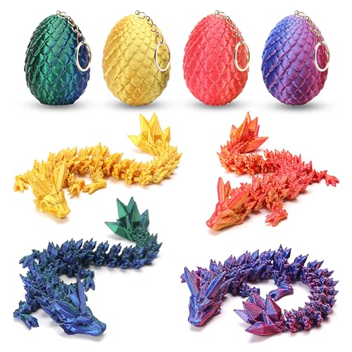4PCS 3D Printed Dragon Eggs with Dragon Inside, Easter Gifts