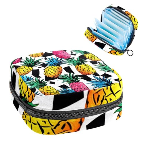 YTYVAGT Borsa mestruale,Sacchetto di immagazzinaggio del tovagliolo sanitario,Pianta di ananas tropicale,Porta tamponi per borsa