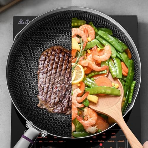 Wok de acero inoxidable antiadherente con tapa y mango ergonómico miniatura 2