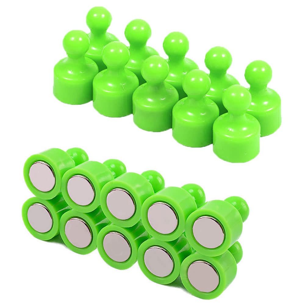 Qikaara Bright Green 20 Pcs Fridge Magnets Strong Neodymium Magnets Magnetic Push Pins Tiny Refrigerator Magnets Whiteboard Map Magnets Perfect For Home Kitchen Office School Classroom
