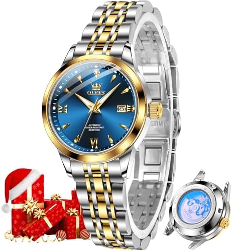 OLEVS Womens Automatic Watch Diamond Luxury Elegant Self Winding Ladies Wrist Watches Luminous Waterproof