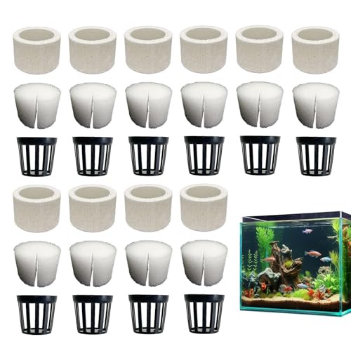 Juego De Soporte Para Plantas De Acuario, Anillo Antinatación De Cerámica, Pesas De Esponja De Cerámica, Decoración De Paisajes Con Anclajes De Fijación | Accesorios De Acuario Para Cestas De Plantas.