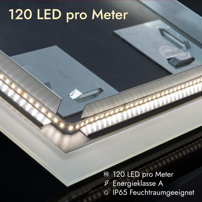 Ganzkörperspiegel mit seitlicher Ambientebeleuchtung – Wunschmaß wählbar (Breite bis 100 cm, Höhe bis 200 cm), verschiedene Lichtfarben – Stilvolles Design & Funktionalität für Zuhause & Gewerbe