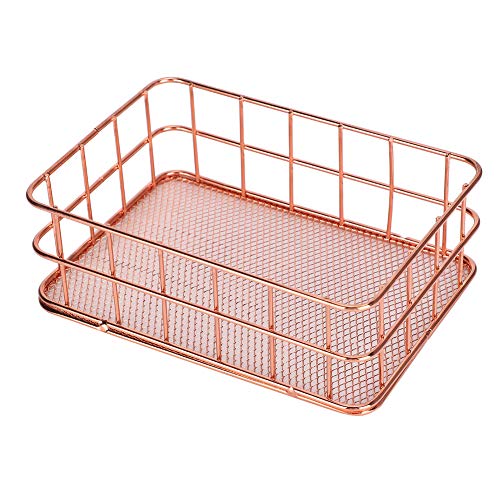 Naroote Cesta de Almacenamiento de Acero Inoxidable, Organizador de Escritorio con Gran Capacidad de Carga, Herramienta de Tamaño Pequeño para Uso a Largo Plazo, Ideal para Armario, Mesa y Estantería