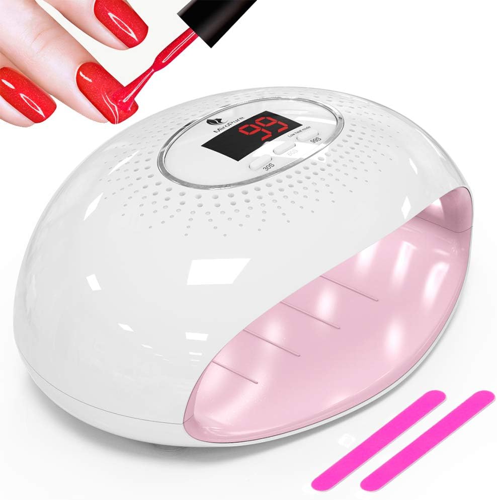 MiroPure UV LED Nail Lamp Nail Dryer Light, 54W Professional Nail Curing Lamp Nail Light for Gel Polish with 30s/60s/99s Timer, Gel Nail Machine with Auto Sensor LCD Screen with Anti-UV Gloves Offered