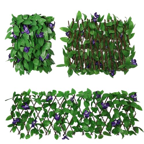 Pareti vegetali frangivista parete verde balcone recinzione giardino 40 x 20 cm pannelli a traliccio da giardino estensibili, decorazione di fondo per giardino e cortile
