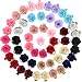 ALinmo 52Pcs Flower Hair Bow Clips and Hair Rubber Band Hair Ties Hair Accessories for Baby Girls Infants Toddler Kids