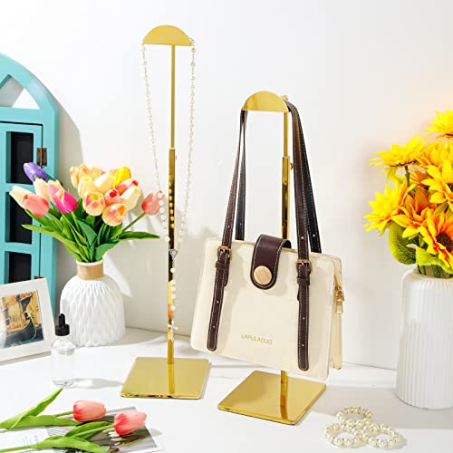 Maitys 6 Pack Gold Purse Display Stands Stainless Steel Adjustable Height Bags Display Rack Metal Handbag Display Holder Set For Home Store Boutique Counter Retail Floor Display Props Shelves #TOP4