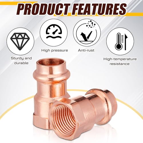 Image of MorningRo 20 Pcs 1 /2 inch FIP x Press LF Copper Press Female Adapter Copper Pressure Fittings Female NPT Connection for Plumbing, Commercial, Residential