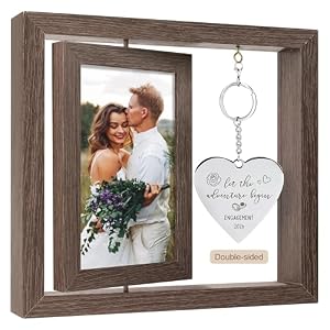 HELORAY Engagement Gifts for Couples Gifts for Newly Engaged Couples Engagement Gift for Women Happy Engagement Party Gift Personalized Picture Frame Let The Adventure Begin Engaged Photo Frame