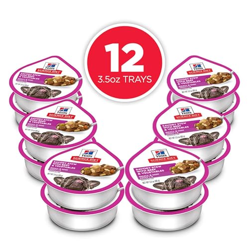 Hill's Science Diet Adult 1-6 Small & Mini Wet Dog Food, Beef & Vegetables, 3.5 oz. Trays, 12-Pack - Image 3