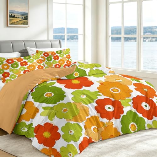 Housse de couette avec fermeture éclair pratique motif fleurs - 3