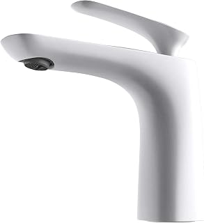 Mai & Mai Grifo monomando de lavabo WAM-7201 en blanco mezclador monomando para lavabo de 16,5 cm