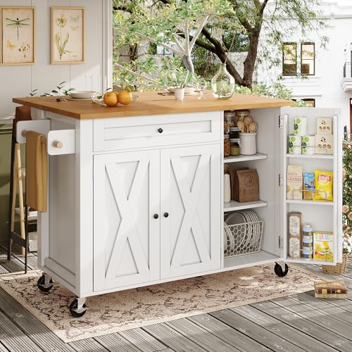 Isla de cocina, armarios, armario buffet, 99 x 70 (40 x 90 cm), carrito de cocina extensible con ruedas, con toallero, estante para especias, estantes para puertas, estantes ajustables, tres puertas - imagen 4