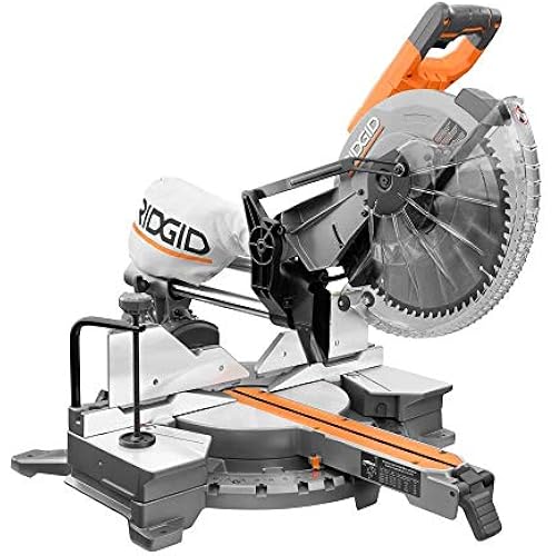 RIDGID 15 AMP Corded 12 in. Dual Bevel Sliding Miter Saw with 70 DEG. Miter Capacity and LED
