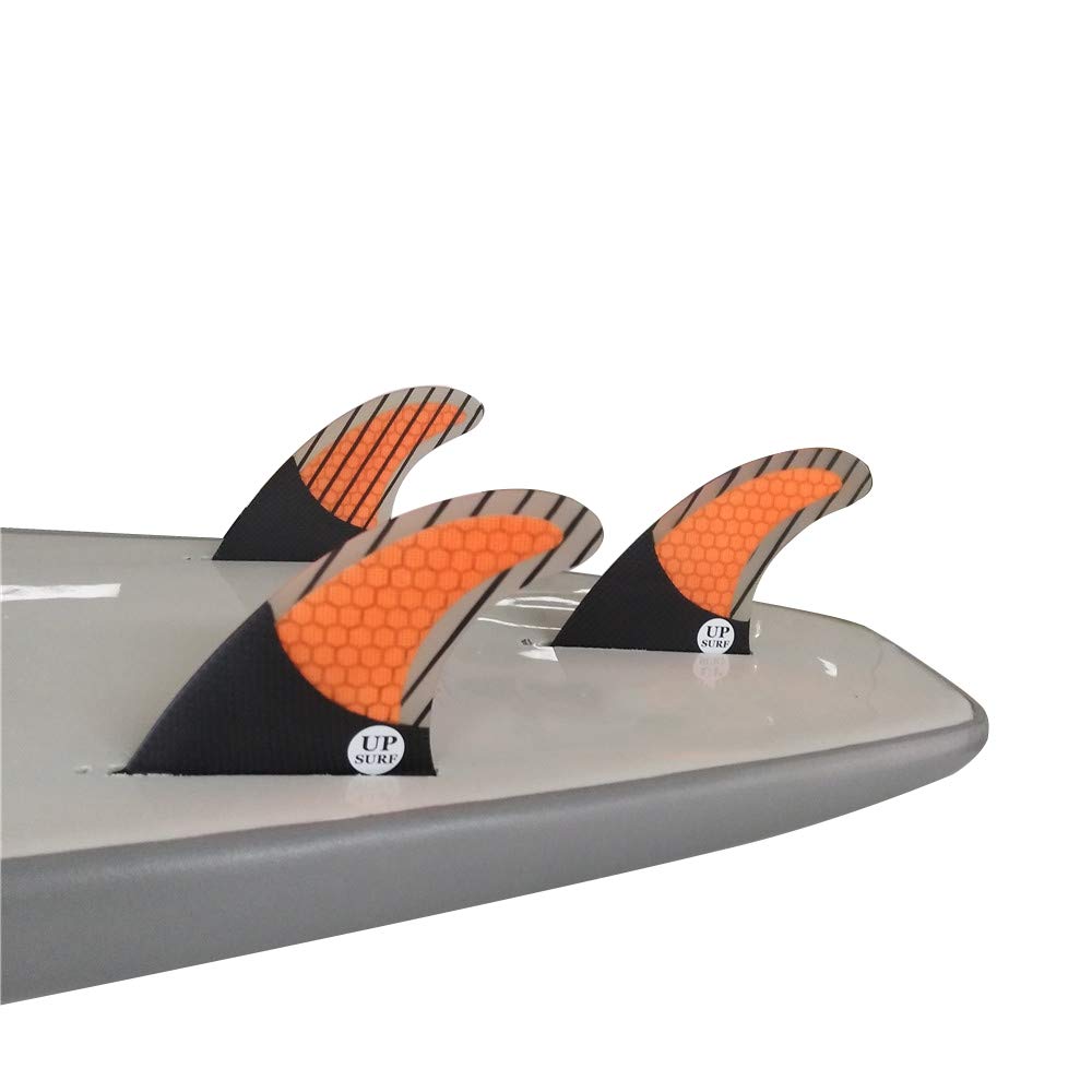 UPSURF Tavola da Surf Future G5/G7 Base Pinne Fibra di Vetro per Tavola da Surf Pinne Stile Tri Fin Thruster Set Carbonio Favo