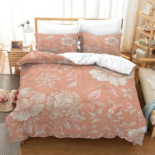 Linge de lit floral retro microfibre respirante housse couette imprimée 140x200