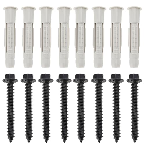 Be In Your Mind 12 Ensembles Kit de Vis de Montage TV Kit de Boulons pour Support TV M8x60 Montage Mural Mur en Béton Mur à Poutres en Bois Grand Poids de Chargement Kit de Chevilles de Matériel