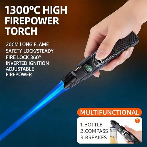 Soplete de butano de llama azul de 1300 ℃ para camping resistente al viento 4