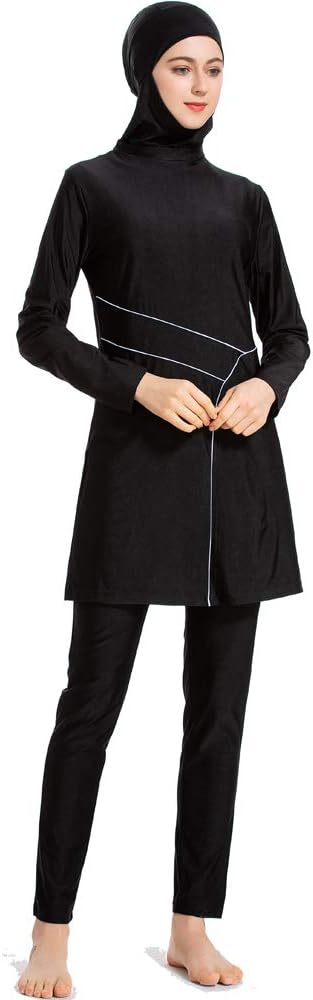 Costume Da Bagno Muslim Burkini 3 Pezzi - Modesto Con Cuffia, Poliestere, Protezione UV