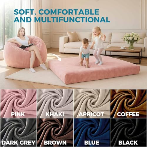 Image of Big Bean Bag Chairs for Adults,Bean Bag with Filler Included,Memory Foam Bean Bag,Giant beanbag,Suitable for Reading Chairs in Living Room, Bedroom and Dormitory. (Pink, Bean Bag Bed)