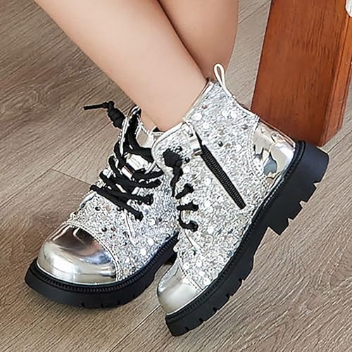 IWIHMIV Kids Riding Boots Toddler Ankle Boots Short Boots Girls Winter Fashion Leather Boots Outdoor Riding Boots Shoes3