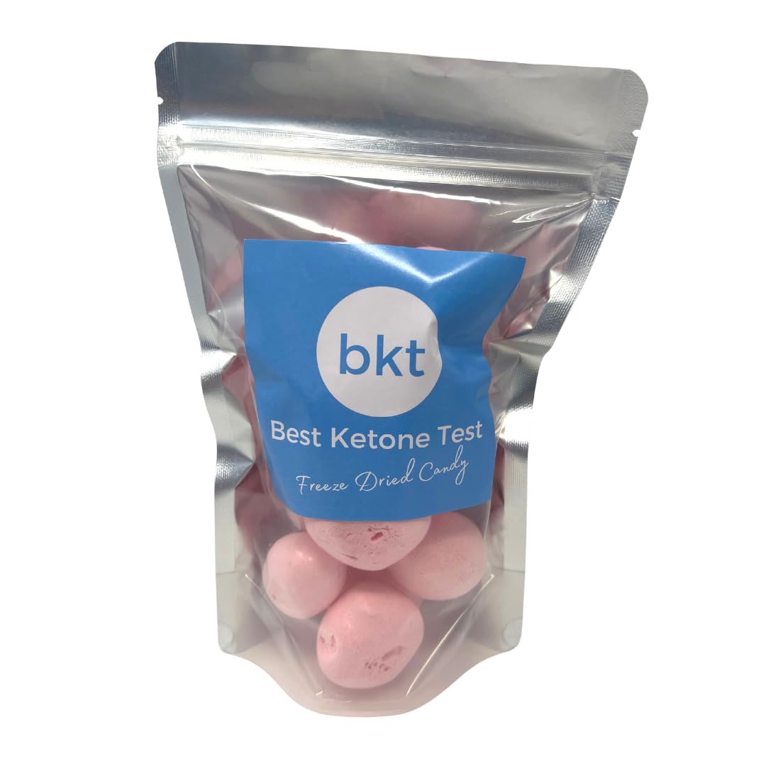 BKT Freeze Dried Strawberry Salt Water Taffy Candy 2oz, Sugar-Free Keto Friendly Snack, Carb Free Candy, Sugar Free Candy Ships in a Bag