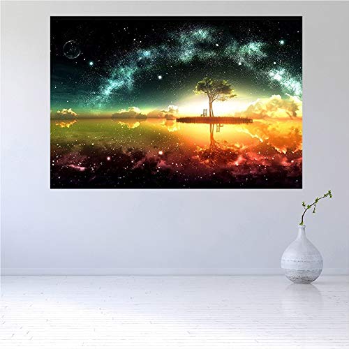 KKJJ Grande Cuadro Moderno En Lienzo Canvas Art Painting Wallpapers Modern Poster Modularcuadro sobre Lienzo Árbol Espacial De La Mente for Living Room Home Decor,B(noframe),30 * 45cm