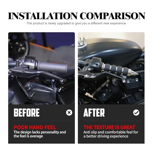 Empuñaduras de mano de 1" para motocicleta y manillar de 25mm compatible con cruiser custom 4