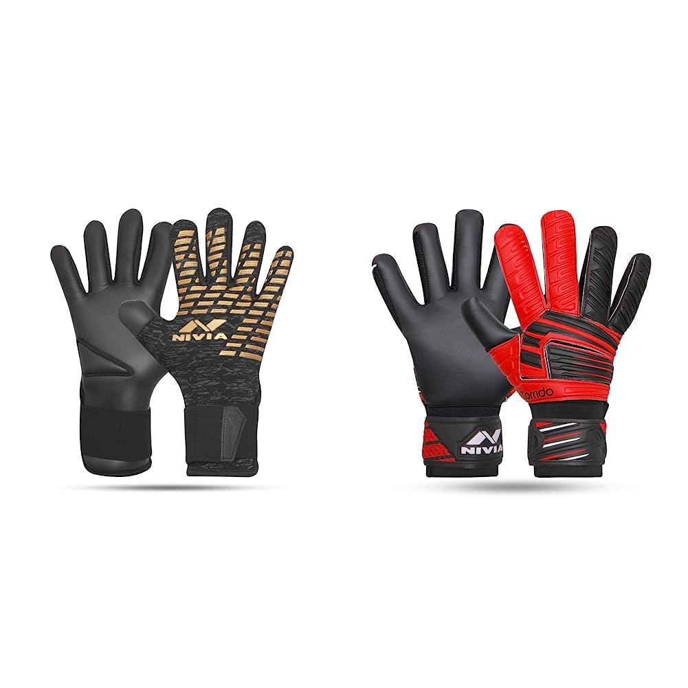Nivia Ashtang Gold Rubber Football Goalkeeper Gloves (Gold, Medium) Raptor Torrido Football Gloves, (Black/Red, M) Synthetic (B0C99NCSWN) Amazon Price History, Amazon Price Tracker