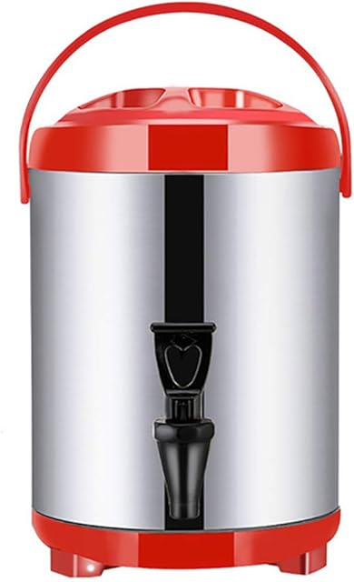 Stainless Steel Catering Boiler, 18L/20L Coffee Hot Water Dispenser-Red and Black, Beverage Commercial Water Dispenser Milk Tea Insulation for Beverage Store Party,Black,20L (Black 18L) (Red 20L)