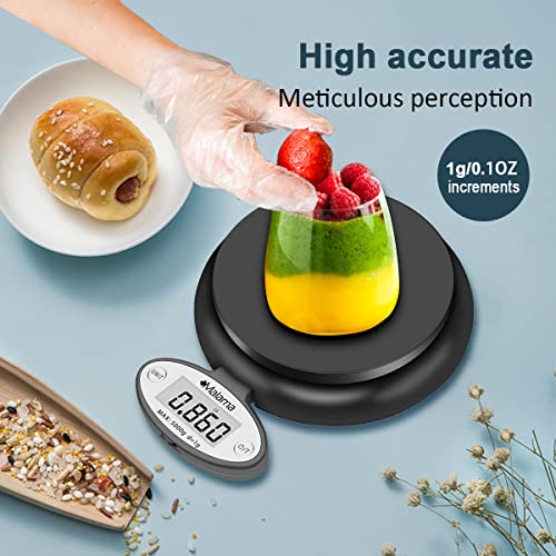 Malama Digital Kitchen Scale, Food Scale, Folding Scale, Multifunction Accuracy Cooking Scale, Food Weighing Scale With 0.1Oz/1G Increment, 11 Lb/5 Kg Capacity, Black (Batteries Included) #TOP5