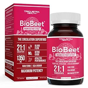 BioBeet® Max Strength Beet Root Capsules – 21:1 Concentrate, Each Serving Derived from 28,350 mg Organic Beetroot…