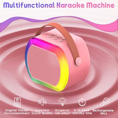 image for Reoslar Mini Karaoke Machine with 2 Wireless Microphones,2025 TOP Kids
