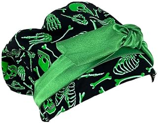 European Style Scrub Cap Ribbon â€“ Bones of The Body - Glow in The Dark - Scrub Hat for Women & Men tie Back | Working Cap with Holder. Scrub Hats for Women, Nurses Hats | Dr. Hats