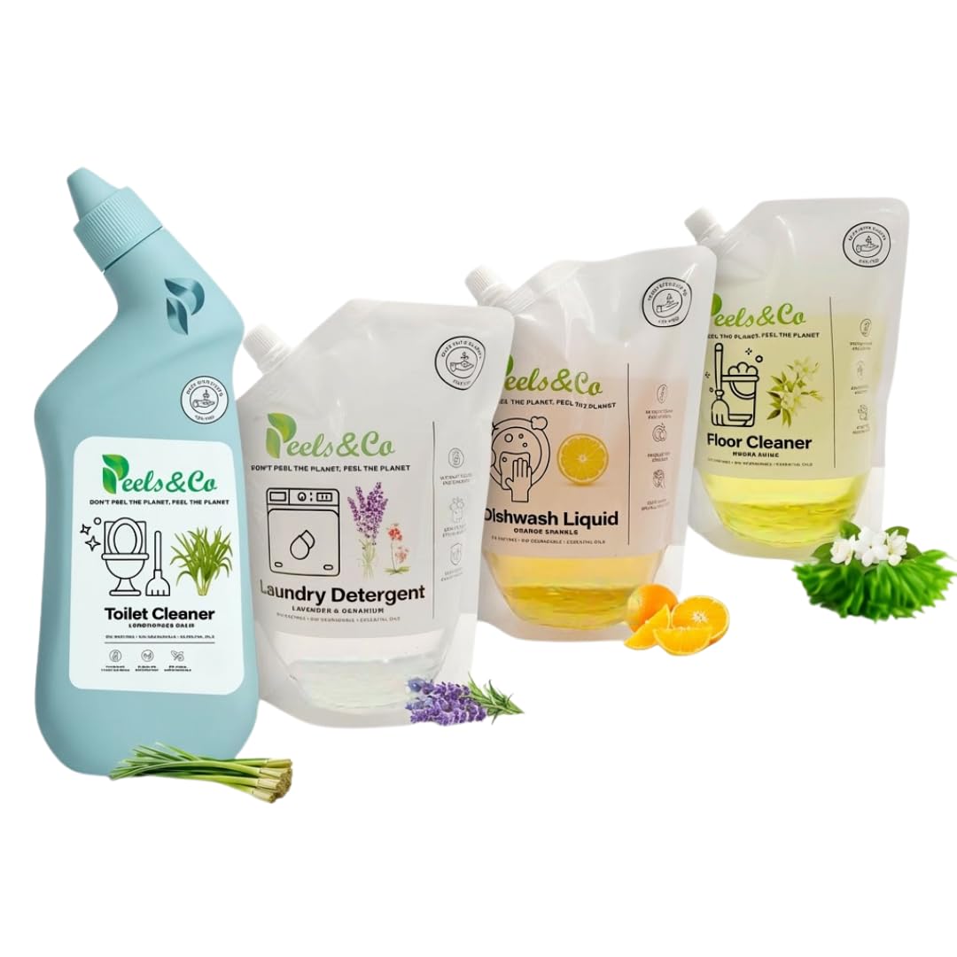 Dishwash 350 ML Floor Cleaner 350 ML Laundry Liquid 750 ML Toilet Cleaner 700 ML Plant Based Home Care Solution Stand Up Pouches Grace Pack of 4-image-10