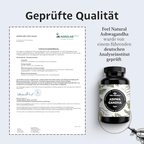 Ashwagandha Kapseln hochdosiert 120 Stück – 600mg Ashwagandhawurzel pro Tagesdosis – vegan & ohne unnötige Zusätze – in Deutschland entwickelt & laborgeprüft