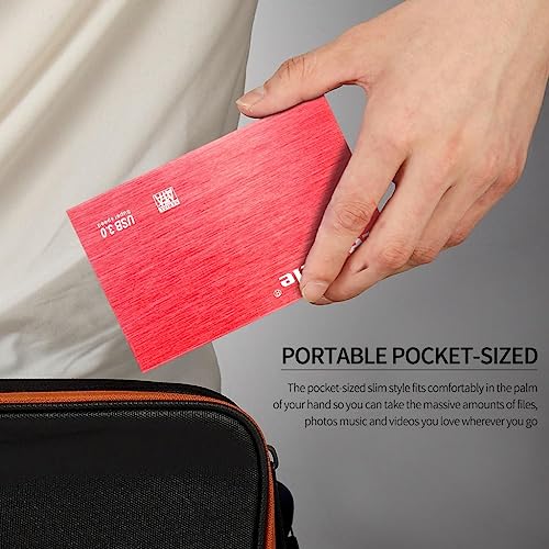 Image of Red Ultra Slim 2.5in USB3.0 Hard Drive HDD Capacity Disk for PC Laptop 500GB