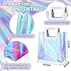 LATERN 10 Pièces Sacs Cadeaux Irisés avec Poignée en Cuir, 21CM x 20CM x 10CM Sacs Fourre-Tout Réutilisables en PVC Sacs D'emballage Holographiques pou Achats Cadeaux Boutique Mariage Anniversaire #1
