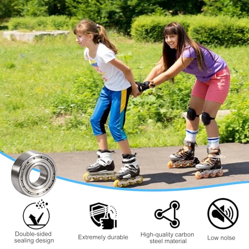 60 Stück Mini Kugellager 693ZZ Kugellager 3x8x4 mm Rillenkugellager Doppelt Abgeschirmte Ball Bearings Miniaturkugellager für Skateboards Trolleys und Mehr