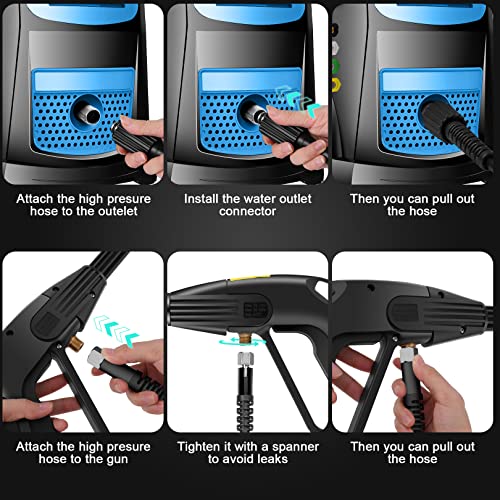 Electric Pressure Washer, Professional Electric Pressure Cleaner Machine With 4 Nozzles, Foam Cannon, 1800W High Power Washer With Soap Tank, Ipx5 Car Wash Machine/Car/Driveway/Patio Clean #TOP7