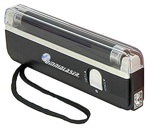 OmniaLaser Lampe OL-UVMONEY de Wood UV Ultravioletta Détecteur de Faux Billets avec Lampe Torche LED