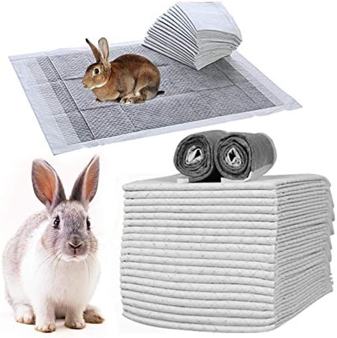 Pet Diaper Disposable Super Absorbent Healthy Clean Nappy Mat for Rabbit Cage Pad Diaper Supplies for Reptiles Cats and Small Animals (100 pcs Gray)