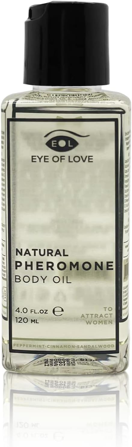 Eye of Love natural MALE Pheromone BODY OIL to attract women and hydrate your skin to be soft for her gentle touch. 4 Fl Oz