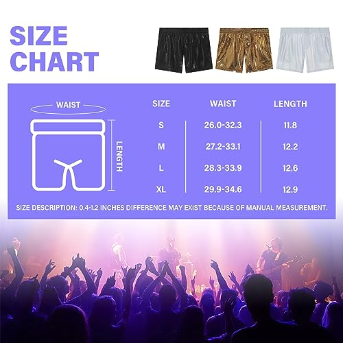 Mens Metallic Shorts Sexy Boxers Party Nightclub Rave Shorts with Pocket2