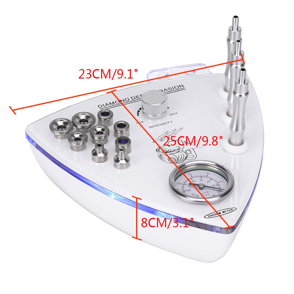 CILDON Diamond Microdermabrasion Machine, 10.5W 110V Facial Skin Care Salon Equipment with 3 Exfoliation Wands, 9 Exfoliation Head, for Skin Peeling Rejuvenation Lifting Tightening Beauty Device